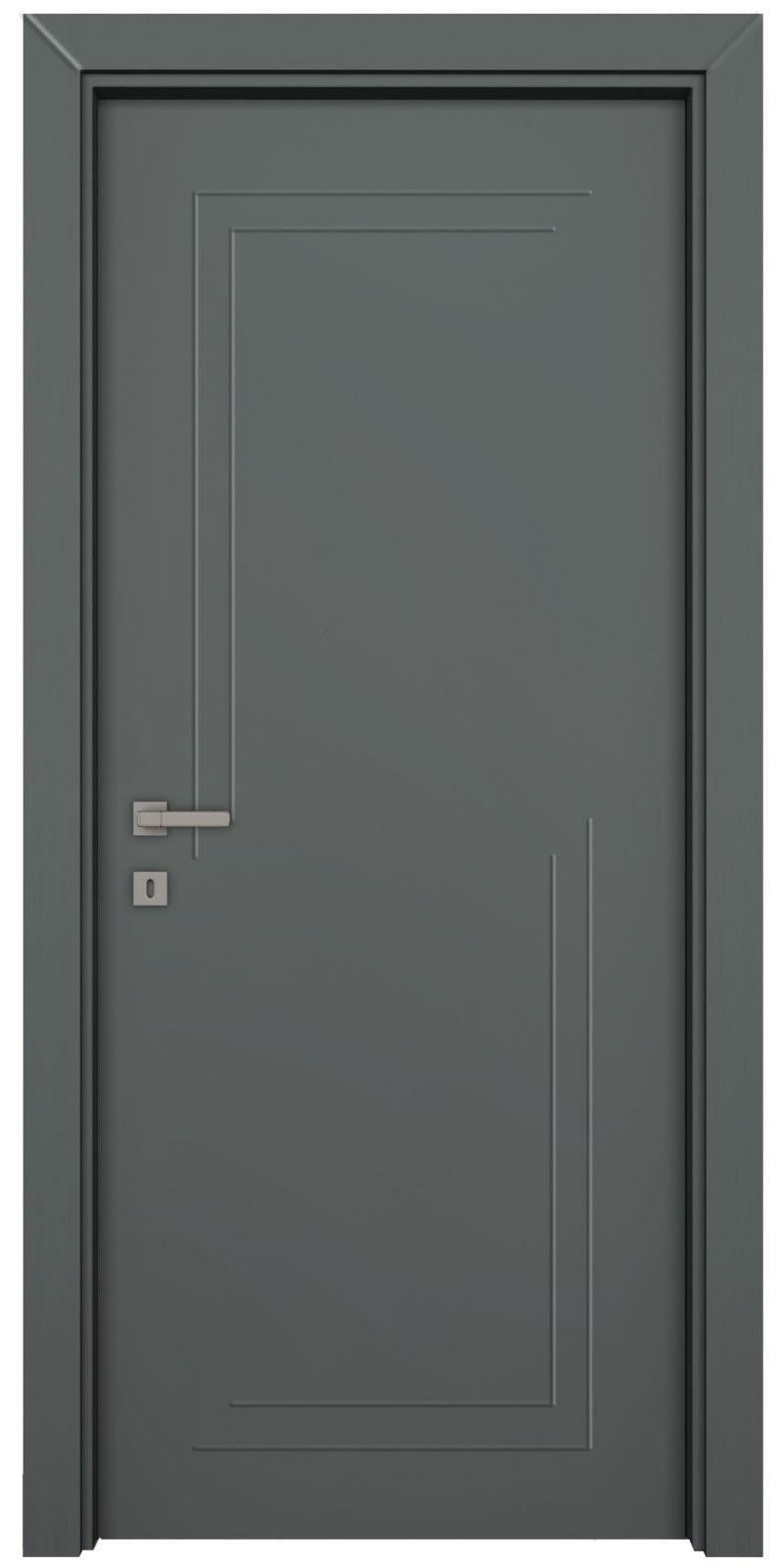 Ușa de interior D1 Modern Antrachite: gri antracit, cu linii decorative