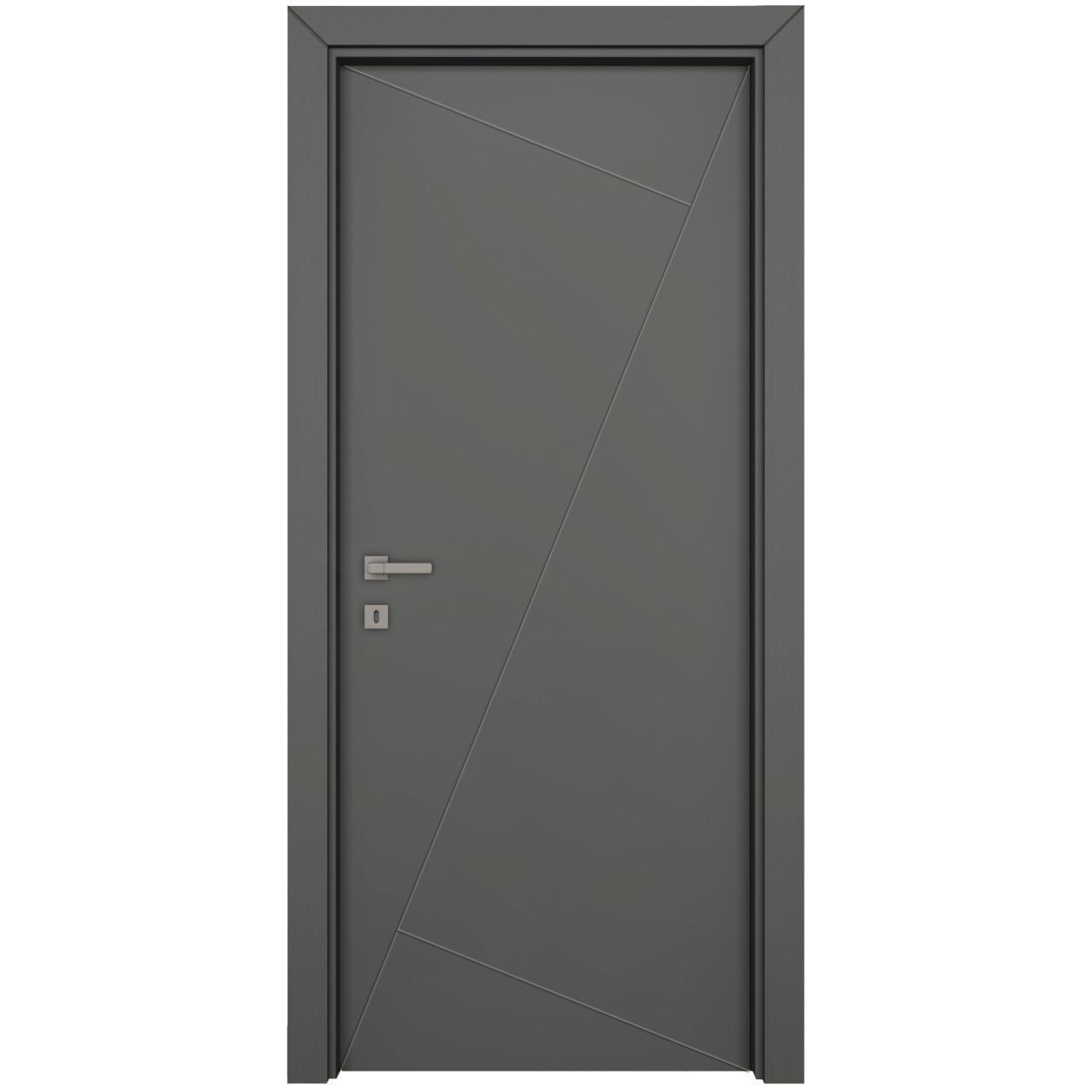 Ușa de interior H1 Modern Antrachite: gri antracit, cu linii diagonale